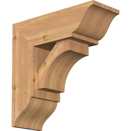 Ekena Millwork Westlake Traditional Smooth Bracket w/ Offset Brace, Western Red Cedar, 7 1/2"W x 20"D x 20"H BKT0806X20X20WTL01SWR